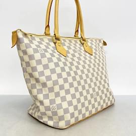 Louis Vuitton-Louis Vuitton Damier Azur Saleya MM Tote Bag-White