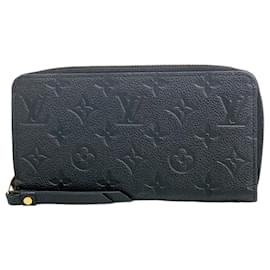 Louis Vuitton-Louis Vuitton Long Wallet Monogram Empreinte Zippy M61864 Noir-Black
