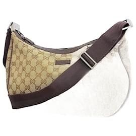Gucci-Gucci Brown Shoulder Bag GG Canvas-Brown