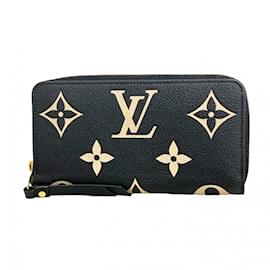 Louis Vuitton-Louis Vuitton Long Wallet Monogram Empreinte Bicolor-Black,Beige