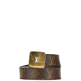 Louis Vuitton-Louis Vuitton Monogram Santur LV Cut Belt-Brown
