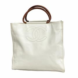 Chanel-Chanel White Grained Calfskin Tote Bag-White