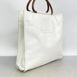 Chanel-Chanel White Grained Calfskin Tote Bag-White