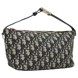 Christian Dior-Christian Dior Trotter Canvas Accessory Pouch Navy Auth 120003-Navy blue
