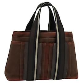 Hermès-HERMES Toroca Horizontal PM Hand Bag Canvas Brown Auth bs24759-Brown