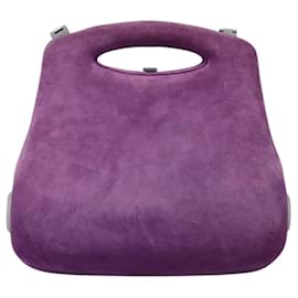 Chanel-CHANEL Hip bag Hand Bag Suede Purple CC Auth 120263-Purple