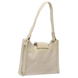 Salvatore Ferragamo-Salvatore Ferragamo Shoulder Bag Vinyl Clear Beige Auth 118213-Beige,Other