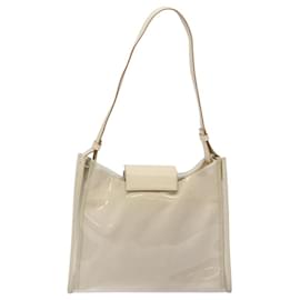 Salvatore Ferragamo-Salvatore Ferragamo Shoulder Bag Vinyl Clear Beige Auth 118213-Beige,Other