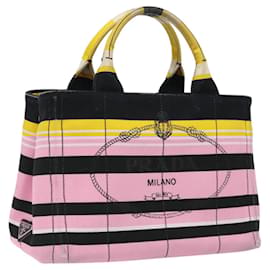 Prada-PRADA Kanapa PM Hand Bag Canvas Yellow Gold Auth bs24550-Golden,Yellow