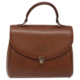 Autre Marque-Burberrys Hand Bag Leather Brown Gold Auth BA1030-Brown,Golden