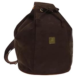 MCM-MCM Logogram Vicetos Shoulder Bag Nylon Brown Gold Auth bs24479-Brown,Golden