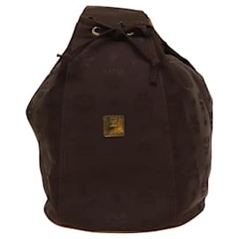 MCM-MCM Logogram Vicetos Shoulder Bag Nylon Brown Gold Auth bs24479-Brown,Golden