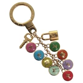 Louis Vuitton-LOUIS VUITTON Monogram Porte Cles Pastille Key Holder Gold M65381 LV Auth am8151-Golden