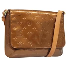 Louis Vuitton-LOUIS VUITTON Monogram Vernis Thompson Street Bag Bronze M91124 LV Auth ep8714-Bronze