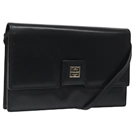 Givenchy-GIVENCHY Shoulder Bag Leather Black Gold Auth bs24469-Black,Golden