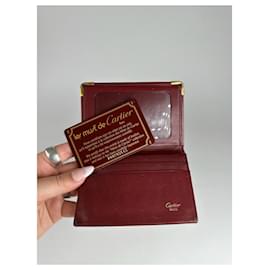 Cartier-CARTIER Purses, wallets & cases T.  Leather-Dark red