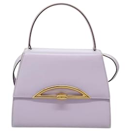 Céline-CELINE Hand Bag Leather 2way Purple Gold Auth 120119-Golden,Purple