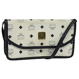 MCM-MCM Logogram Vicetos Shoulder Bag PVC Leather White Auth 118410-White