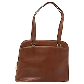 Salvatore Ferragamo-Salvatore Ferragamo Shoulder Bag Leather Brown Gold Auth bs24619-Brown,Golden