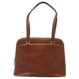 Salvatore Ferragamo-Salvatore Ferragamo Shoulder Bag Leather Brown Gold Auth bs24619-Brown,Golden
