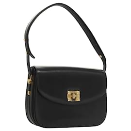 Bally-BALLY Shoulder Bag Leather Black Gold Auth BA1153-Black,Golden