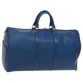 Louis Vuitton-LOUIS VUITTON Epi Keepall 50 Boston Bag Blue M42965 LV Auth BD1592-Blue
