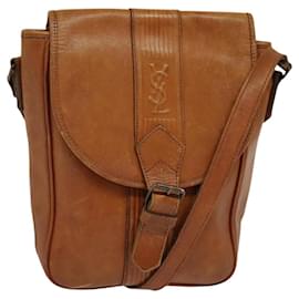 Saint Laurent-SAINT LAURENT Shoulder Bag Leather Brown Auth bs24657-Brown
