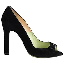 Christian Louboutin-Suede heels-Black