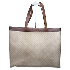 Céline Bolso de compras grande de cuero con monograma vintage de Celine Beige