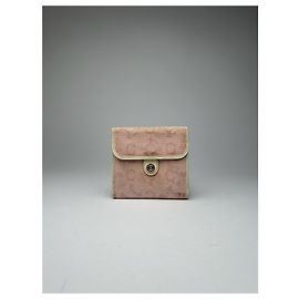 Céline Vintage Celine Macadam Monogramm Canvas Leder Geldbörse rosa weiß Pink