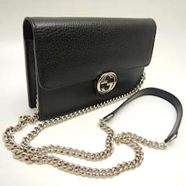 Gucci-Gucci Interlocking Chain Shoulder Bag-Black