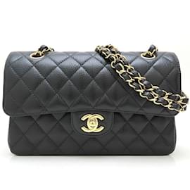 Chanel-Chanel Black Grained Calfskin Shoulder Bag-Black