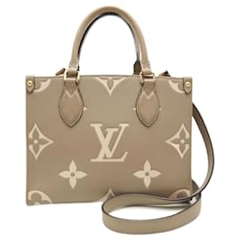 Louis Vuitton-Louis Vuitton Bicolor Monogram Empreinte On the Go PM Tote Bag-Grey