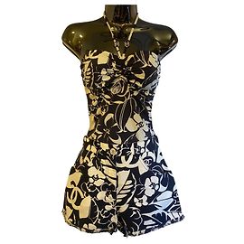 Chanel 2021 Coco Beach Badeanzug und Shorts SET GRÖSSE FR 38/40 Schwarz Weiß Marineblau
