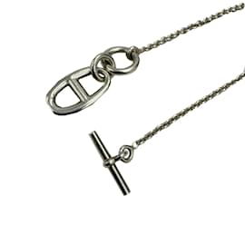 Hermès-Collier Amulette Chaine d'Ancre Hermes-Argenté