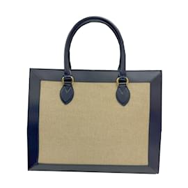 Gucci-GUCCI 649000 GG Marmont Handbag-Beige,Navy blue