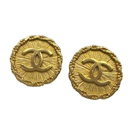 Chanel-Chanel Coco Mark Clip Earrings-Golden