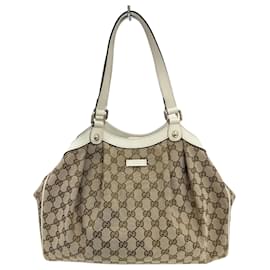 Gucci-Gucci GG Canvas Tote Bag-White,Beige
