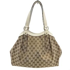 Gucci-Gucci GG Canvas Tote Bag-White,Beige
