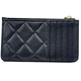 Chanel-Chanel Black Grained Calfskin Card Case-Black