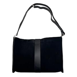 Gucci-Gucci Jackie 001-4052 Suede Leather Black Shoulder Bag-Black
