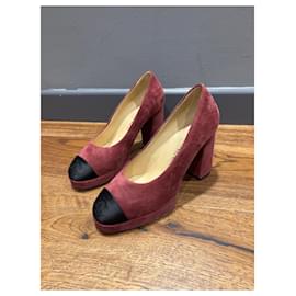Chanel-Chanel Burgundy Suede Pomps 35-Other