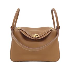 Hermès-Sac à épaule Hermes Lindy 26 cm-Doré