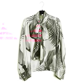 Autre Marque-F.R.S. For Restless Sleepers Top TU Pink Jungle Print Ascot maxi Blouse Shirt OS FRS-Pink