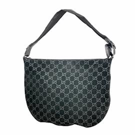 Gucci-Gucci Black Suede Shoulder Bag-Black