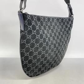 Gucci-Gucci Black Suede Shoulder Bag-Black