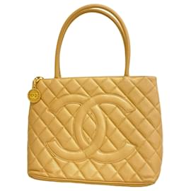 Chanel-Chanel Beige Grained Calfskin Tote Bag-Beige