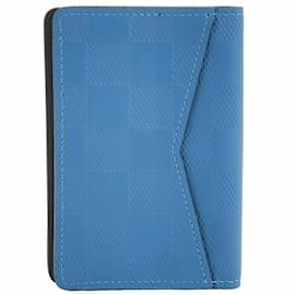 Louis Vuitton-Louis Vuitton Blue Damier Infini Card Case-Blue