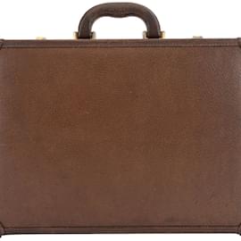 Gucci-Attaché en cuir marron Gucci-Marron