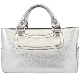 Céline-Celine Boogie Handbag in Silver Leather-Silvery